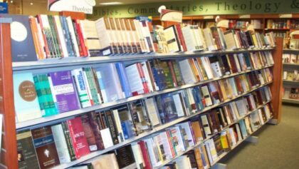 shelves with books