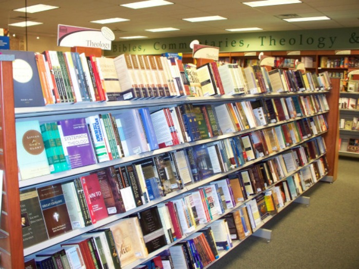 shelves with books