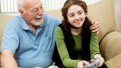 grandfather and granddaughter